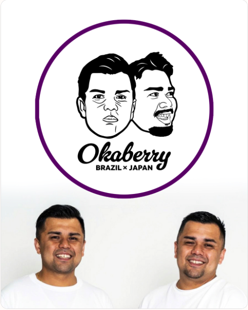 Okaberryロゴと代表者写真